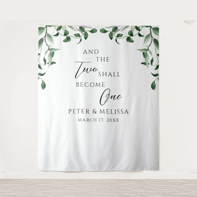 Greenery Wedding Backdrop Wandteppich (Vorderseite)