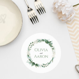 Greenery Wedding Coaster Runder Pappuntersetzer
