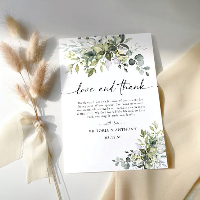 Greenery Wedding Dankeschön Karten (Von Creator hochgeladen)