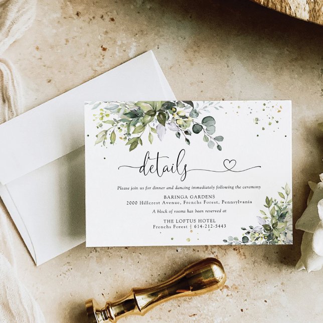 Greenery Wedding Enclosure Card Begleitkarte (Von Creator hochgeladen)