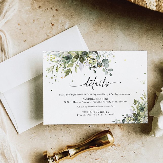 Greenery Wedding Enclosure Card Begleitkarte (Von Creator hochgeladen)