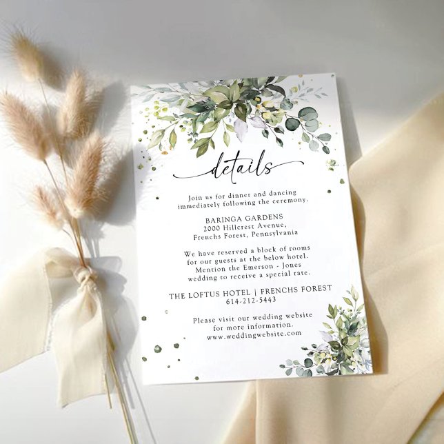 Greenery Wedding Enclosure Card Begleitkarte (Von Creator hochgeladen)