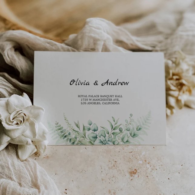 Greenery Wedding Envelope Address Template (Greenery Wedding Envelope Address Template)