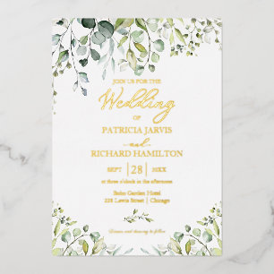 Greenery Wedding Eucalyptus Watercolor Folieneinladung