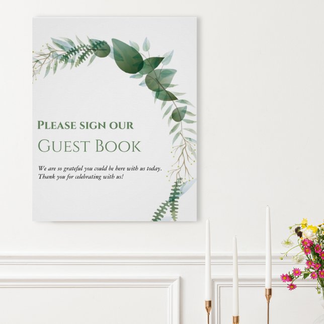 Greenery Wedding Guest Book Poster (Von Creator hochgeladen)