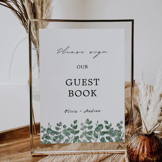 Greenery Wedding Guest Book Sign Template Einladung (Greenery Wedding Guest Book Sign Template)