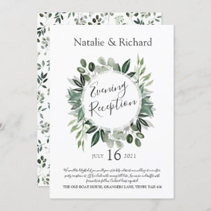 Greenery Wedding Invite, Abend Empfang Einladung