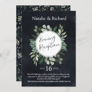Greenery Wedding Invite, Abend Empfang Einladung
