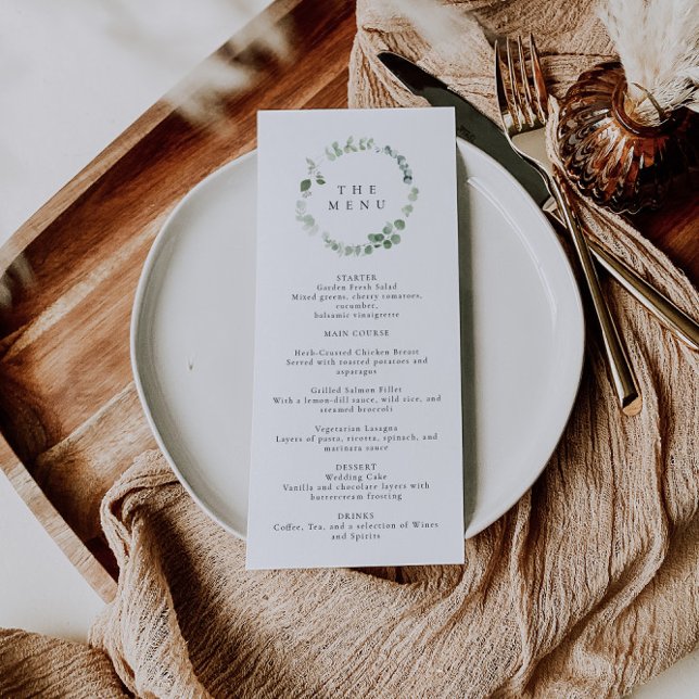 Greenery Wedding Menu Menükarte (Von Creator hochgeladen)