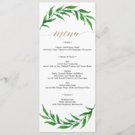 Greenery Wedding Menu oder Brautparty Menu Einladung