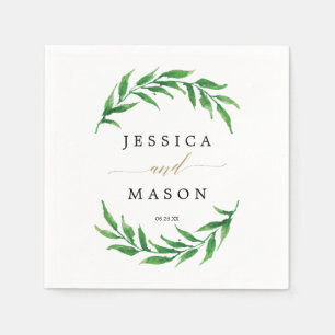 Greenery Wedding Napkin Cocktail Napkin Serviette