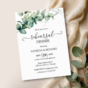 Greenery Wedding Probe Dinner Einladung