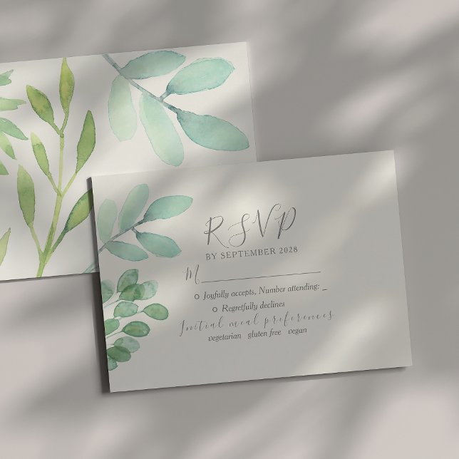 Greenery Wedding RSVP Card Karte (Von Creator hochgeladen)