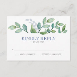 Greenery Wedding RSVP Card Karte