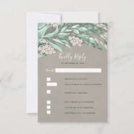 Greenery Wedding RSVP Karte
