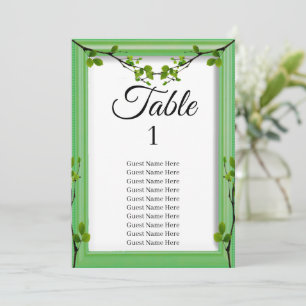 Greenery Wedding Seating Chart Card Karte