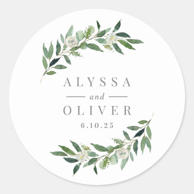 Greenery Wedding Stickers (Vorderseite)