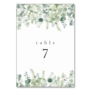 Greenery Wedding Table Cards Tischnummer