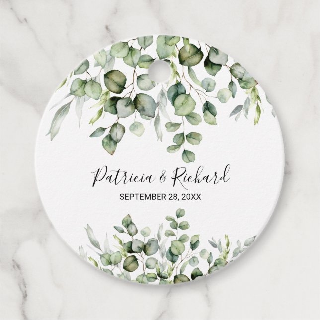 Greenery Wedding Vielen Dank Geschenkanhänger (Vorderseite)