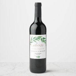Greenery Wedding Wine Labels Weinetikett