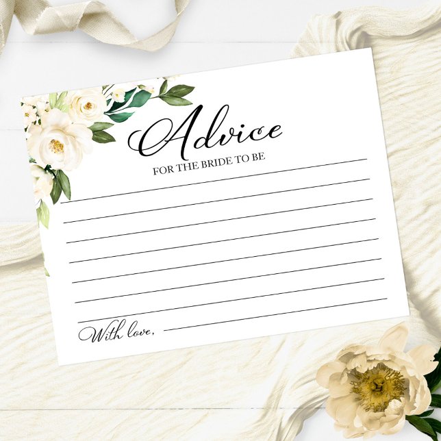 Greenery White Blume Brautparty Advice Cards (Von Creator hochgeladen)