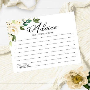 Greenery White Blume Brautparty Advice Cards Postkarte