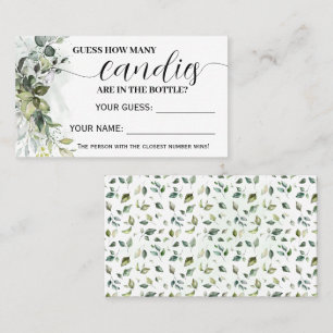 Greenery Wie viele Candies Baby Shower Karte