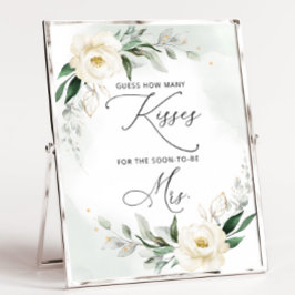 Greenery wie viele Küsse Brautparty Poster