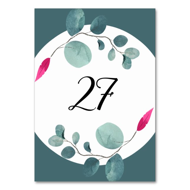 Greenery Wild Forest Vibe Tischnummer (Vorderseite)