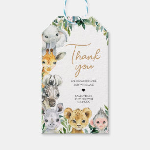 Greenery Wild One Safari Baby Duwer Fevor Tags Geschenkanhänger
