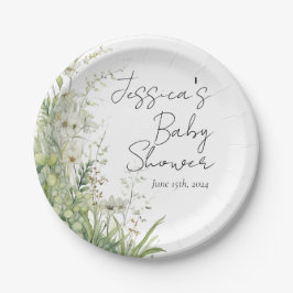 Greenery Wildblume Baby Shower Paper Teller