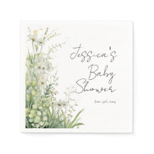 Greenery Wildblume Babydusche Napkins