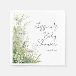 Greenery Wildblume Babydusche Napkins Serviette