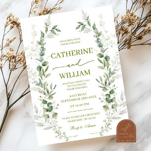 Greenery Wildblume Wedding Einladung