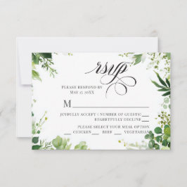 Greenery Willow border RSVP Karte