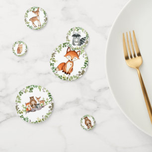 Greenery Woodland Animals Forest Party Babydusche Konfetti