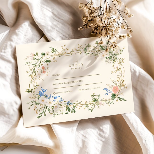 Greenery Woodland Fern Wedding RSVP Karte (Von Creator hochgeladen)