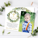 Greenery Wreath First Communion Danke Karte<br><div class="desc">Greenery Wreath First Communion Danke Karte</div>