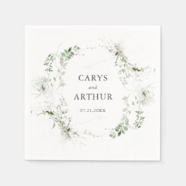 Greenery Wreath Modern Wedding Serviette