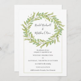 Greenery Wreath Wedding Einladung