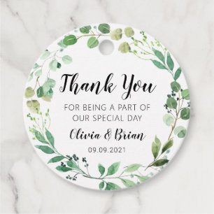 Greenery Wreath Wedding Vielen Dank für Ihre Unter Geschenkanhänger
