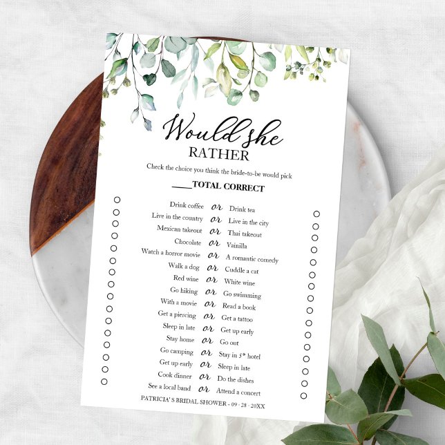 Greenery würde sie eher Brautparty spielen Flyer (Von Creator hochgeladen)