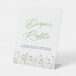 Greenerygelbe Rosa Wildblume Windeln Raffle Sockelschild