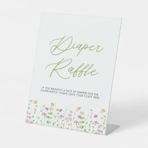 Greenerygelbe Rosa Wildblume Windeln Raffle Sockelschild