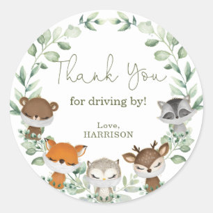 Greeney Woodland Animals Quarantäne Drive By Runder Aufkleber