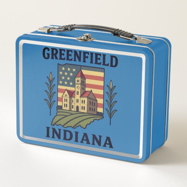 Greenfield Indiana American Flag Metall Brotdose (Vorderseite)
