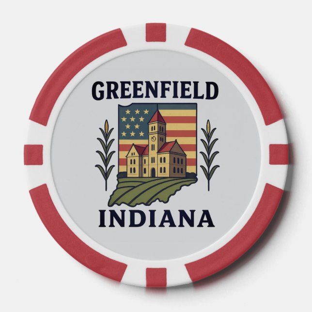 Greenfield Indiana American Flag Pokerchips (Vorderseite)