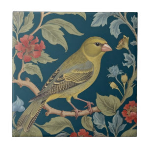 Greenfinch William Morris Stil R Green Finch Bird Fliese