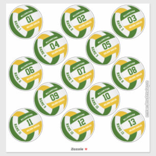 Greengold Volleyball-Team: Spielernamen Aufkleber