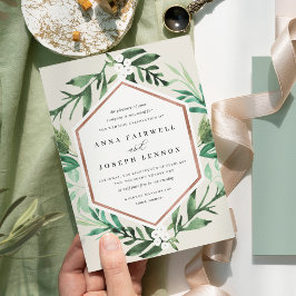 Greenhouse | Botanische Hochzeit mit Wasserfarbe Einladung